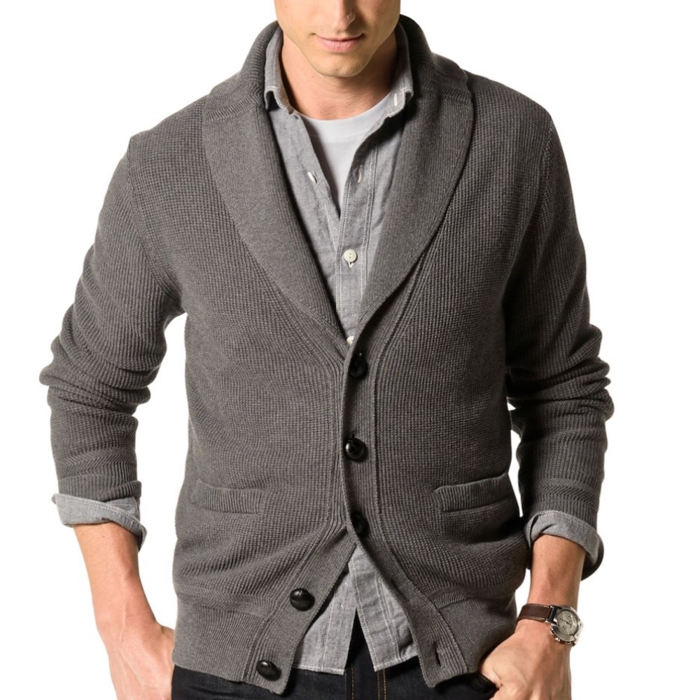 NWOT J. Hilburn Men’s Shawl Collar Button Cardigan Sweater Medium
